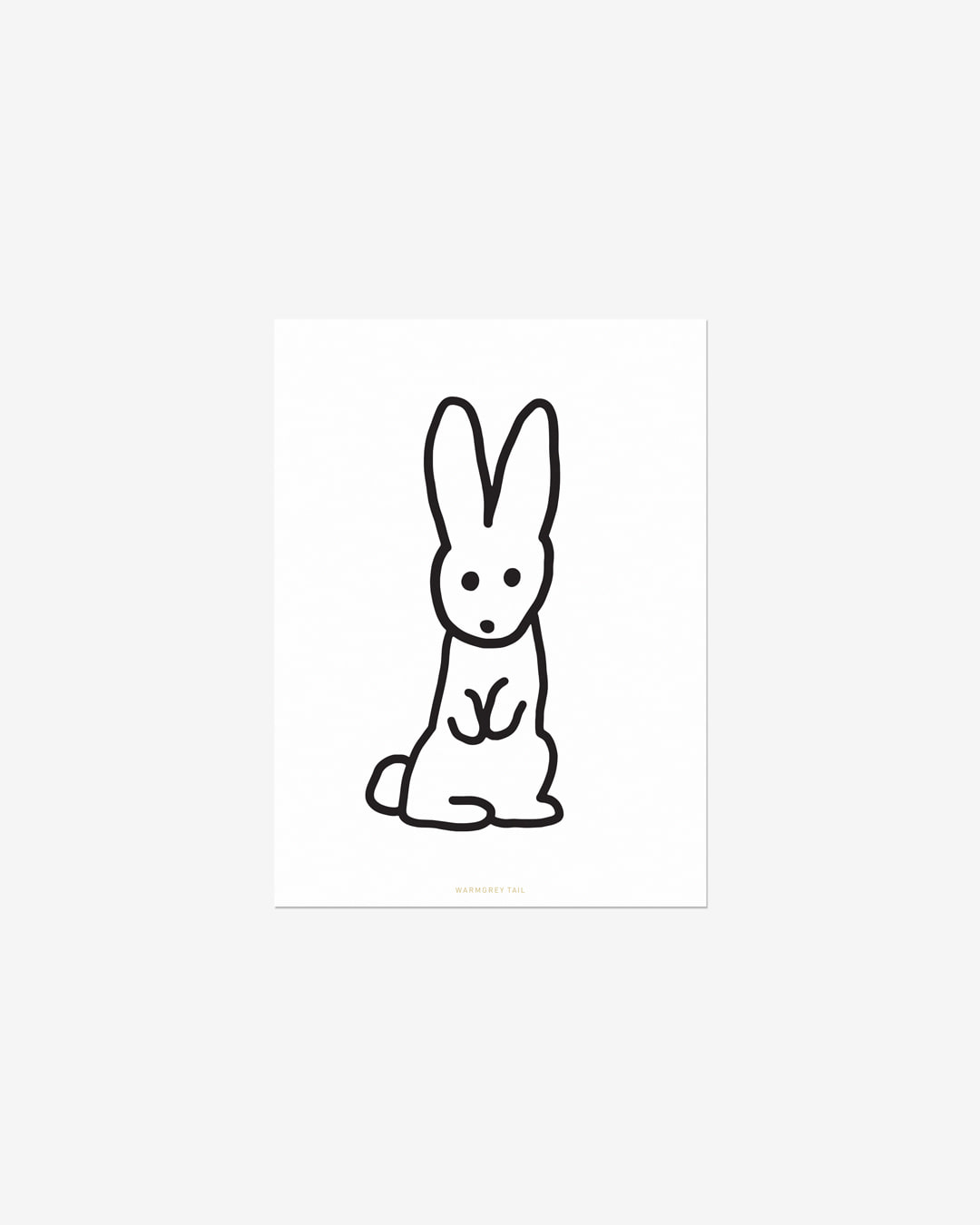 BUNNY LINE DRAWING POSTCARD