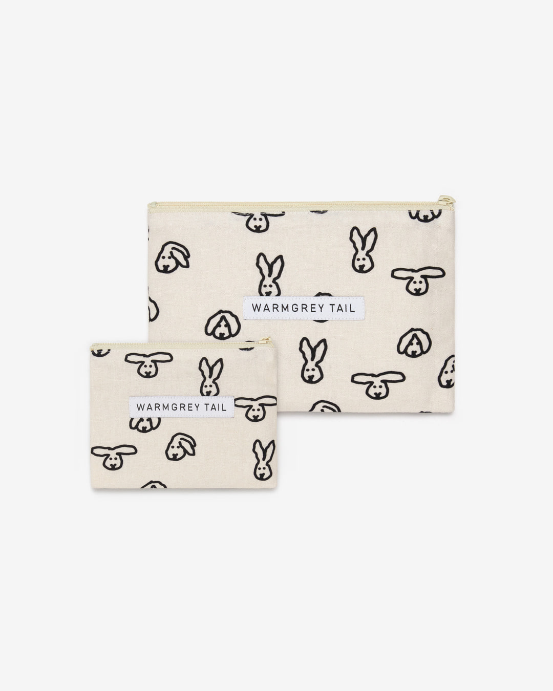 BUNNY FLAT POUCH - IVORY (2size)