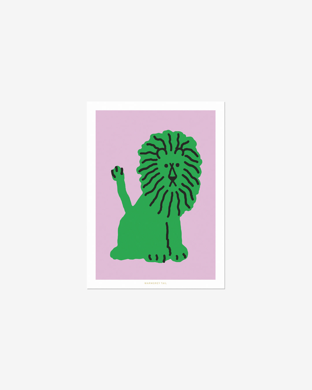 LION GREEN POSTCARD