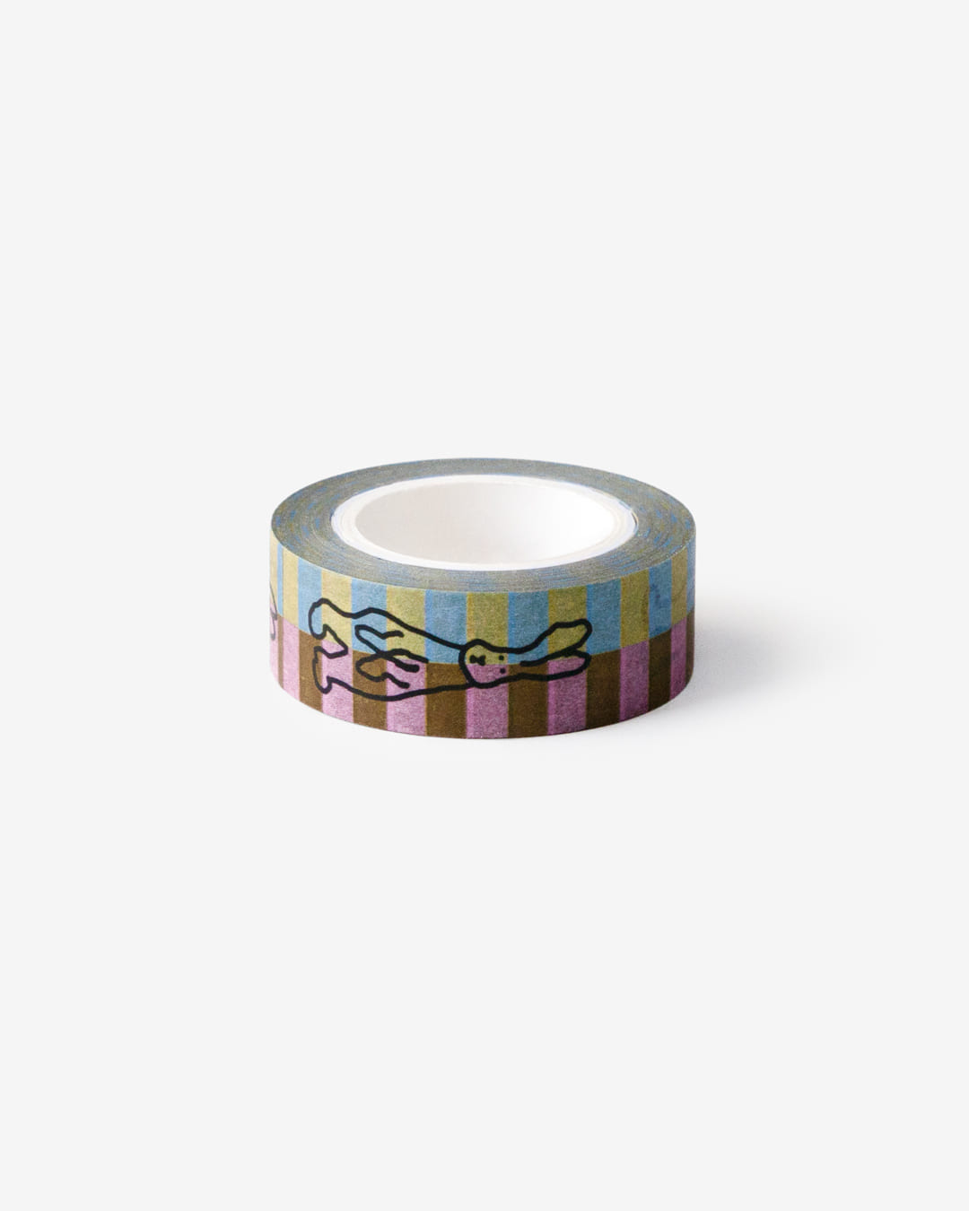 BUNNY TRIO CHECK - BERRY CHOCO MASKING TAPE