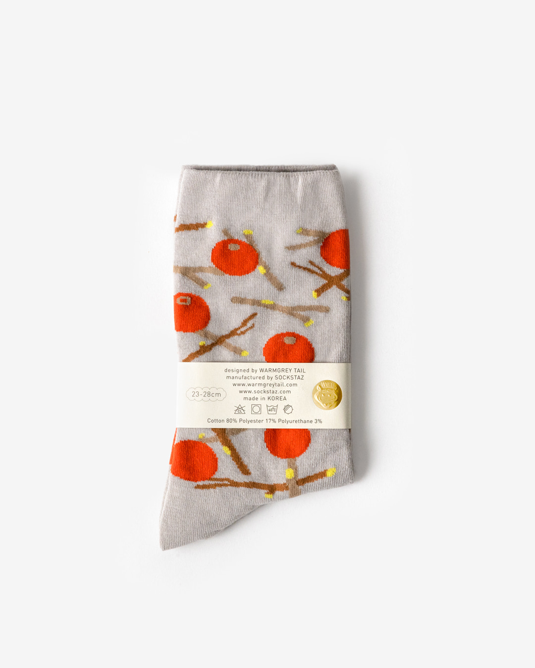 RED FRUIT SOCKS - GREY