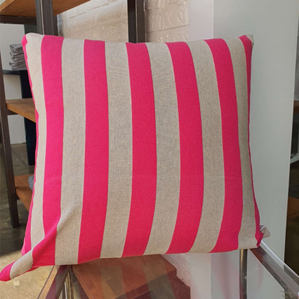 (Season Out) Belgium Stripe Hot Pink Cushion Case 50x50