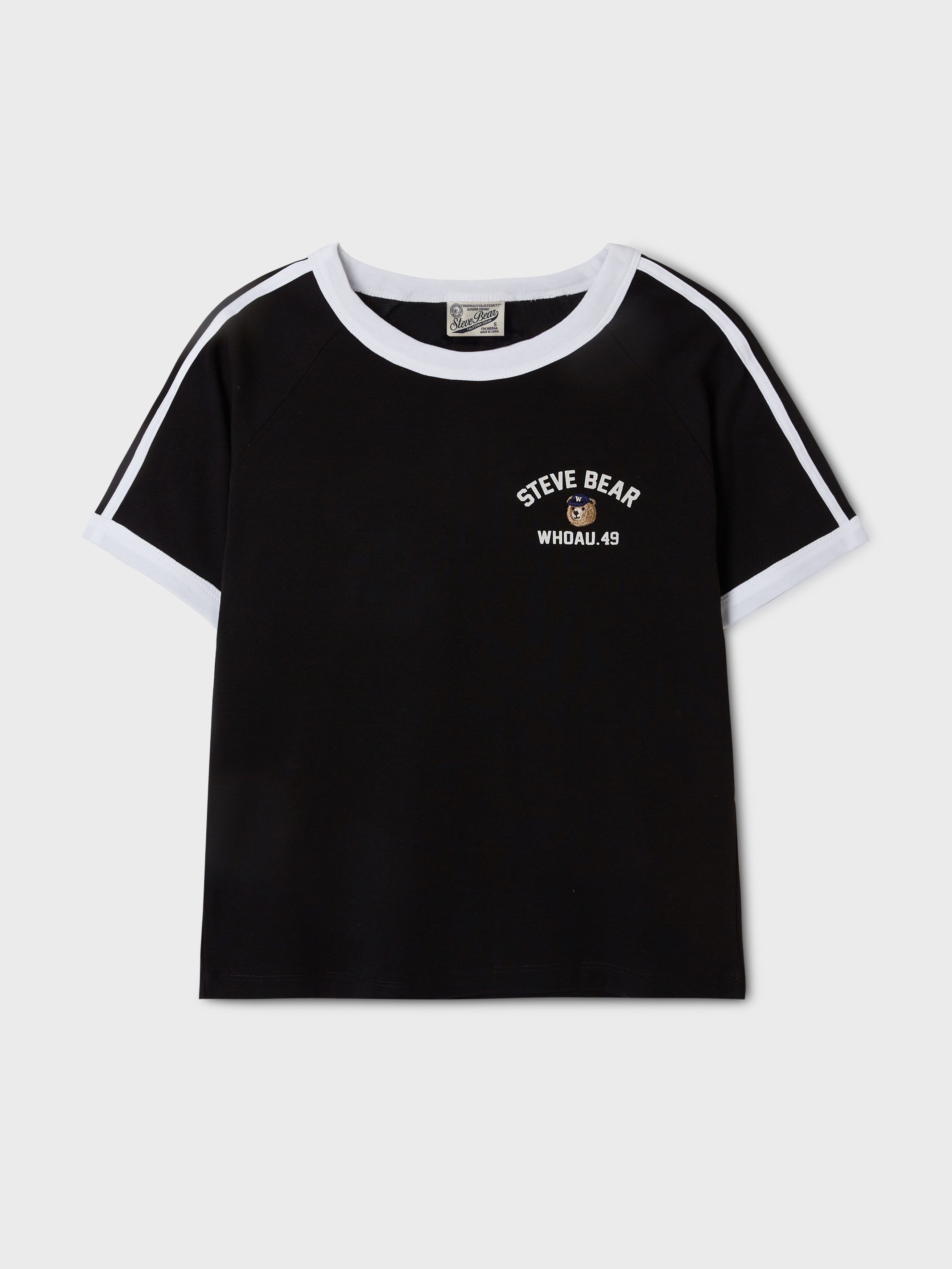 【韓国 WHO.A.U】Steve Track Line Ringer T-shirt[B] Steve Track Line Ringer T-shirt[B] - 후아유닷컴