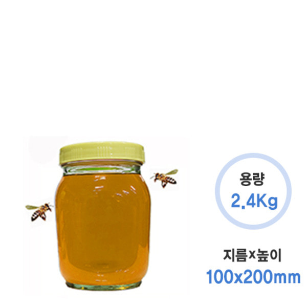 꿀병2.4kg+마개(8/box)