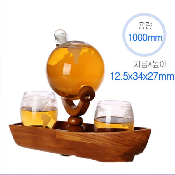 1000ml 배모형 지구본 주류병 (1EA)