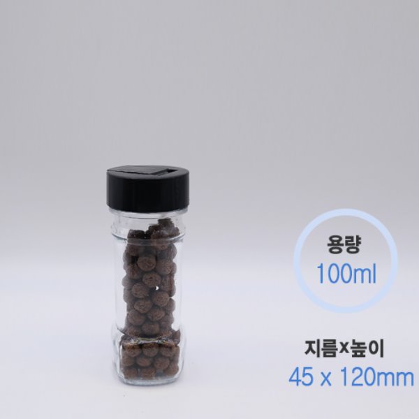 사각 양념병 100ml + 캡 (90개/1box)