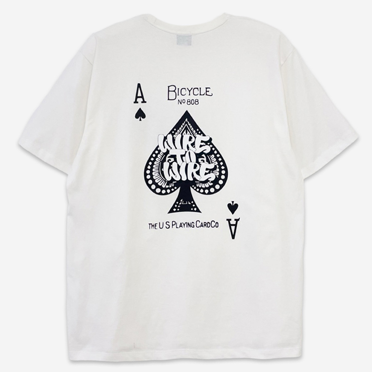 Ace spade printing short sleeved t - White