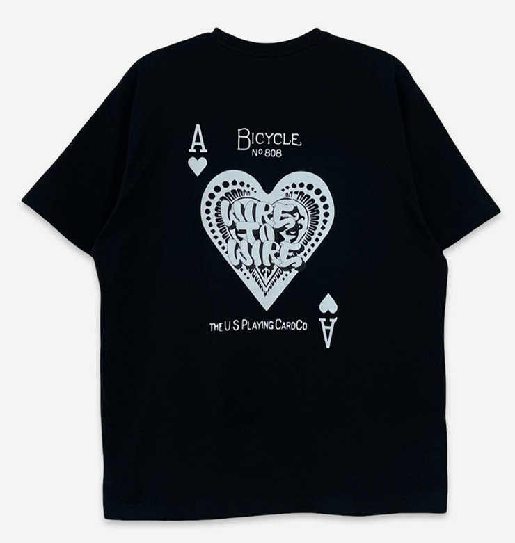 Ace heart printing short sleeved t - Black