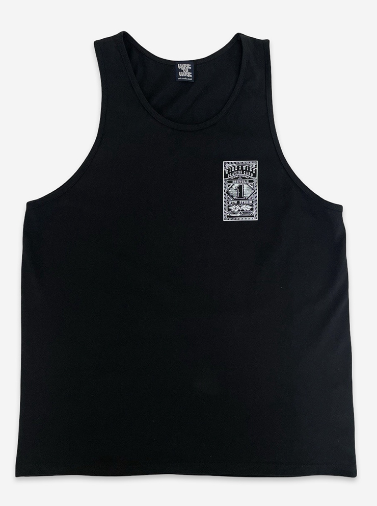 Ace clover printing sleeveless - Black
