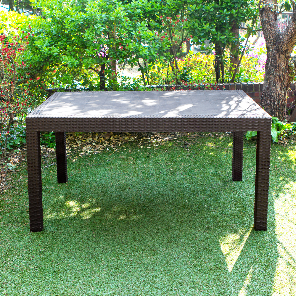 모니카 1500X900 라탄 플라스틱 테이블 야외 정원