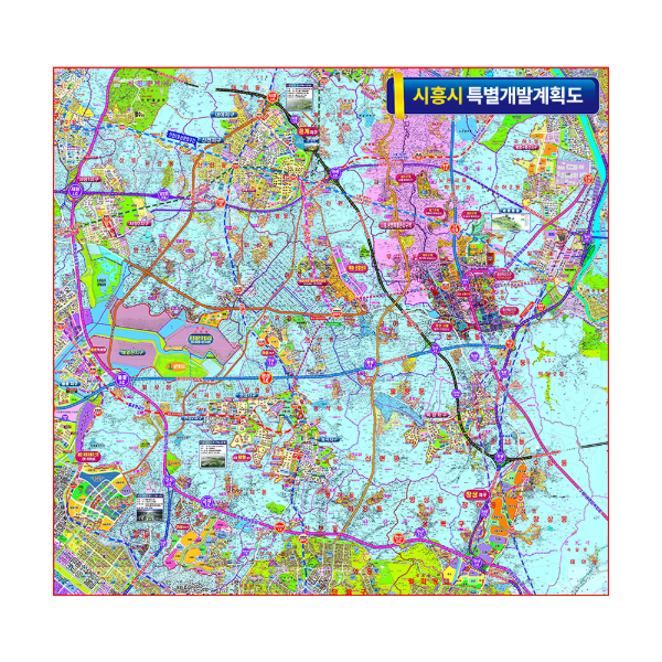 시흥시 특별개발계획도 중size 코팅형 140cmx130cm 시흥 지도