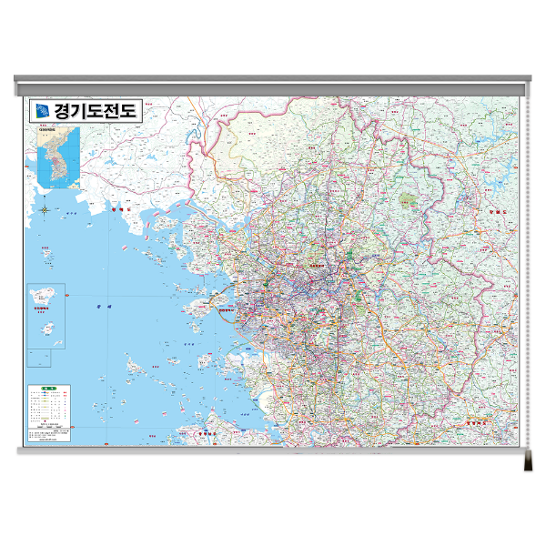 경기도전도 소size 롤스크린형 110cmx78cm 경기도지도