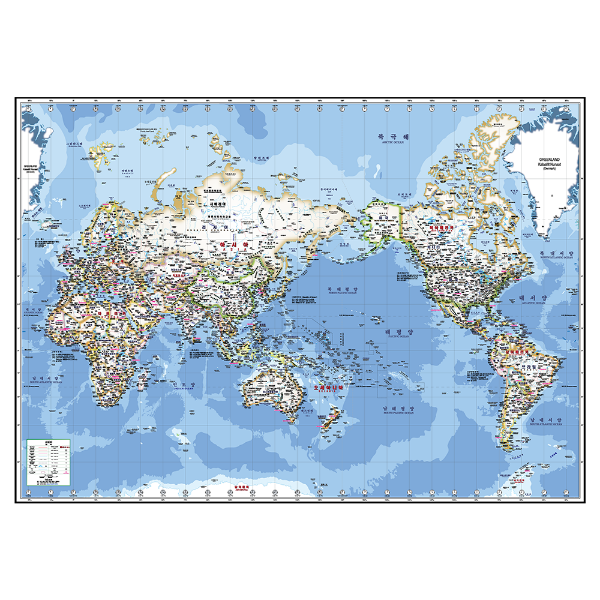 모던 세계지도 양면코팅형 중size 150cmx110cm
