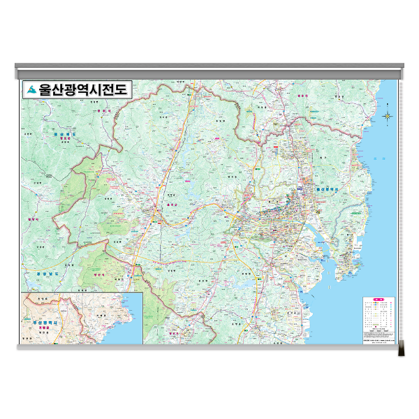 울산광역시전도 소size롤스크린110cmx78cm 울산광역시지도