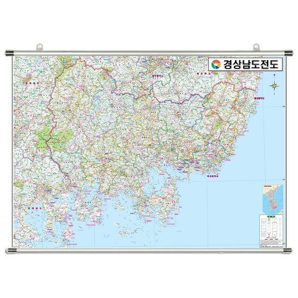 경상남도전도 소size 족자형 110cmx78cm 경상남도지도