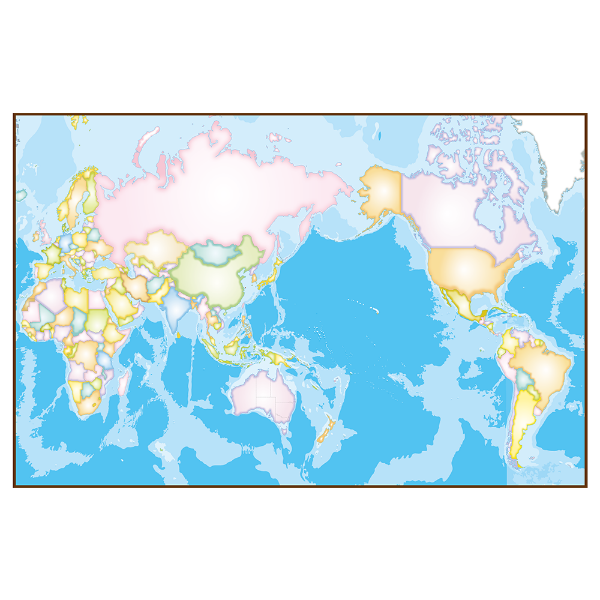 세계지도 백지도02 중size 양면코팅형 150cmx110cm
