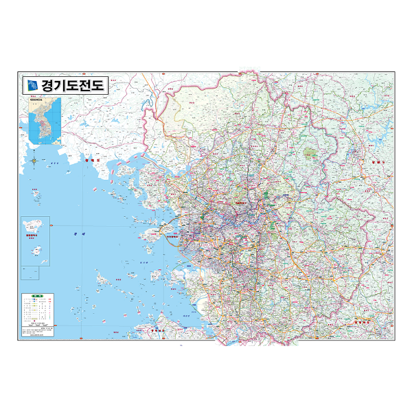 경기도전도 대size 코팅형 210cmx150cm 경기도지도