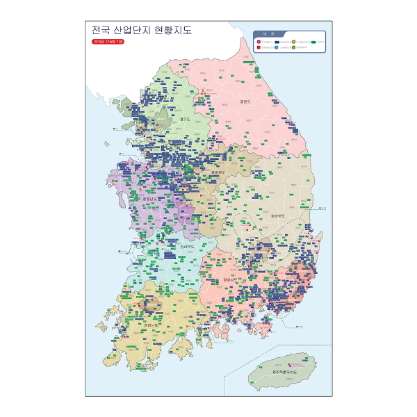 전국산업단지현황도 대size 코팅형 150cmx210cm
