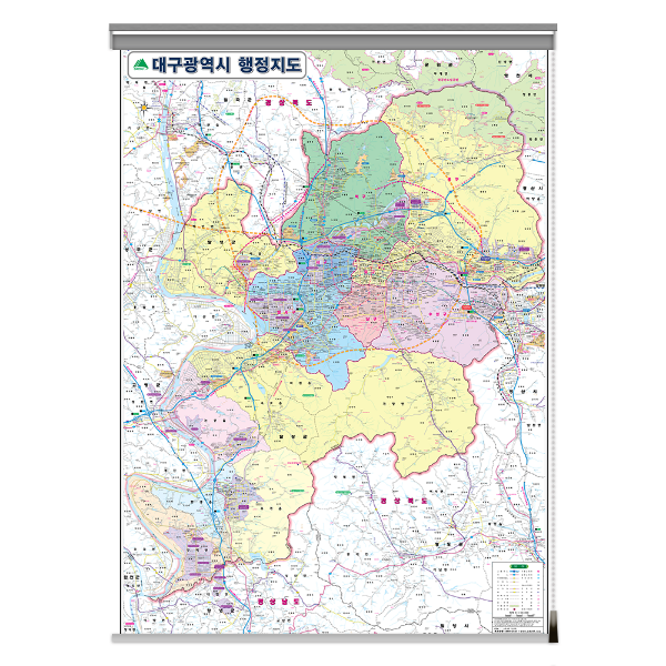 대구광역시 행정지도 중size 롤스크린형 110cmx150cm 대구광역시지도