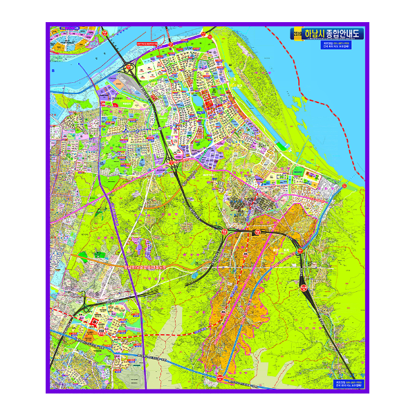 하남시종합안내도 특대size 코팅형 180cmx210cm 하남시지도