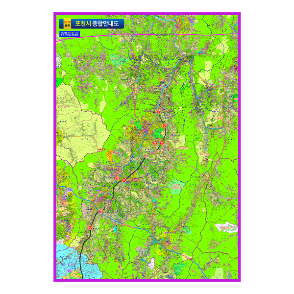 포천시종합안내도 대size 코팅형 150cmx210cm 포천시지도