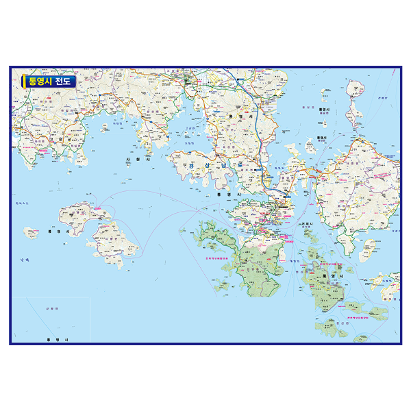 경상남도 통영시 지도 대size 210cmx150cm 통영시전도