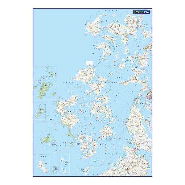 전라남도 신안군 지도 대size 150cmx210cm 신안군전도