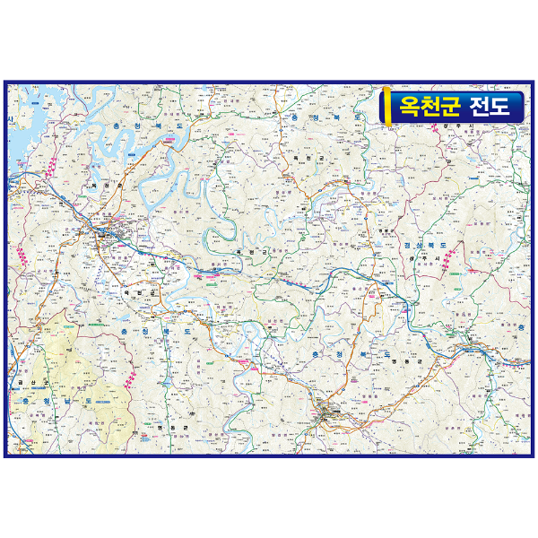 충청북도 옥천군 지도 대size 210cmX150cm 옥천군전도