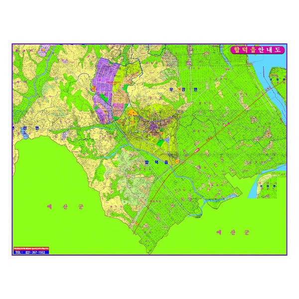 합덕읍안내도 대size 코팅형 210cmx150cm 당진 지도