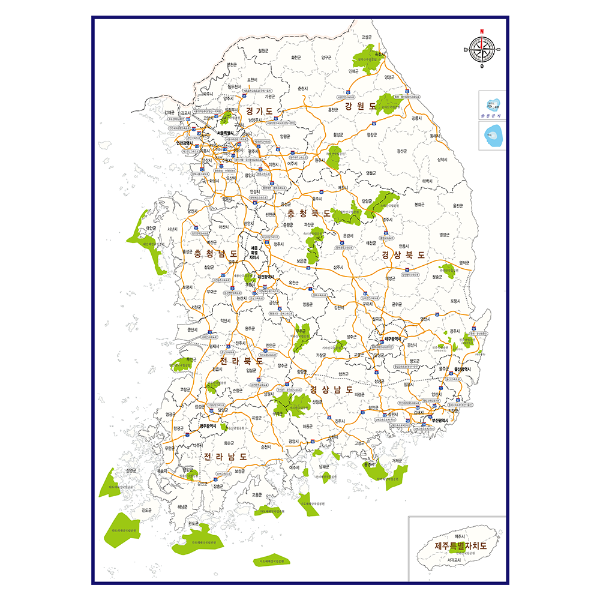 고속도로강조,국립공원강조 제작지도 (제작사례)