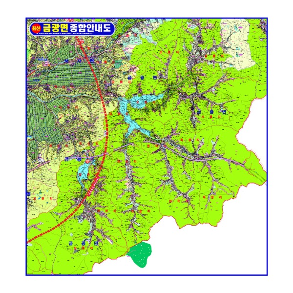 안성시 금광면 안내도 대size 코팅형 160cmx170cm 안성 지도