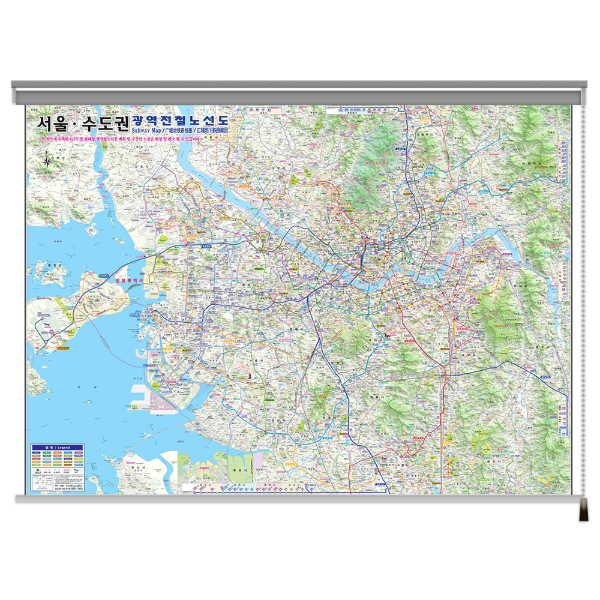 서울 수도권 광역전철노선도 롤스크린형 150cmX110cm