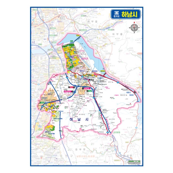 경기도 하남시관내도 경계지도 코팅형 150cmX210cm