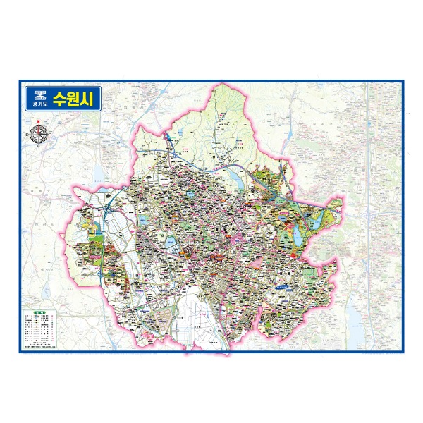 경기도 수원시관내도 경계지도 코팅형 210cmX150cm