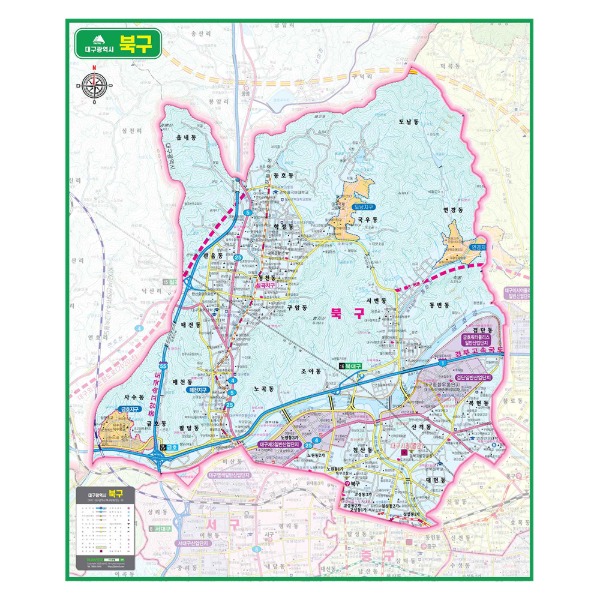 대구광역시 북구관내도 경계지도 코팅 120X140cm