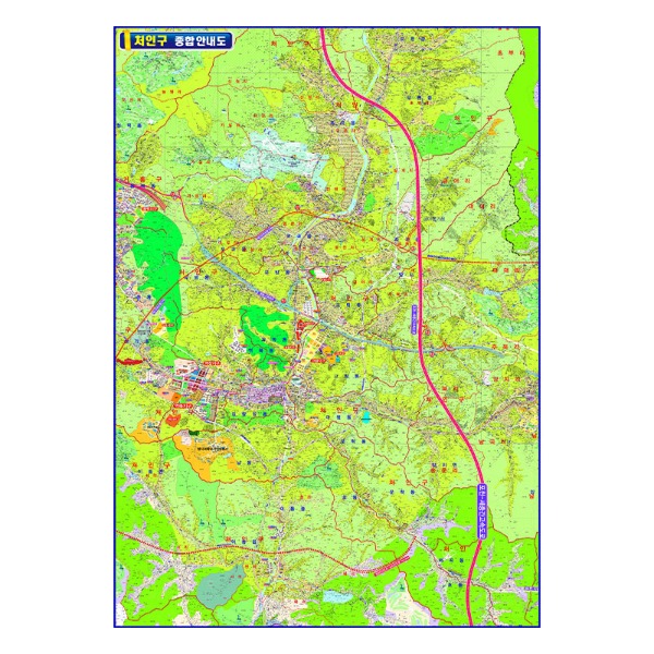 용인 처인구 안내도 코팅형 78cmx110cm 용인 지도