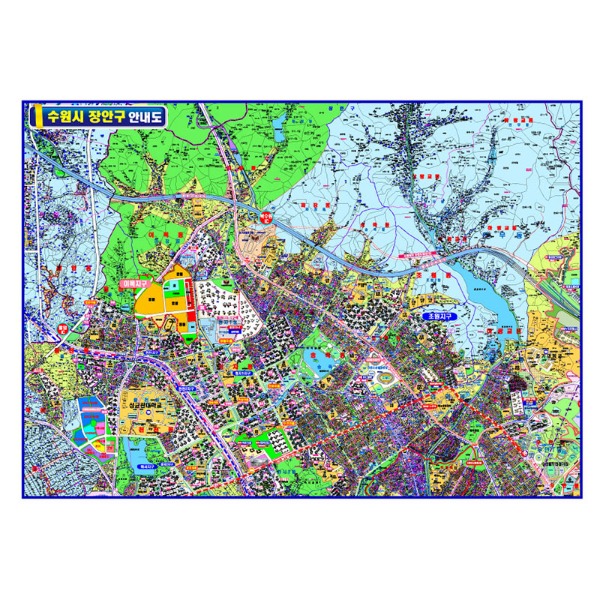 수원시 장안구 안내도 코팅형 210cmx150cm 수원지도