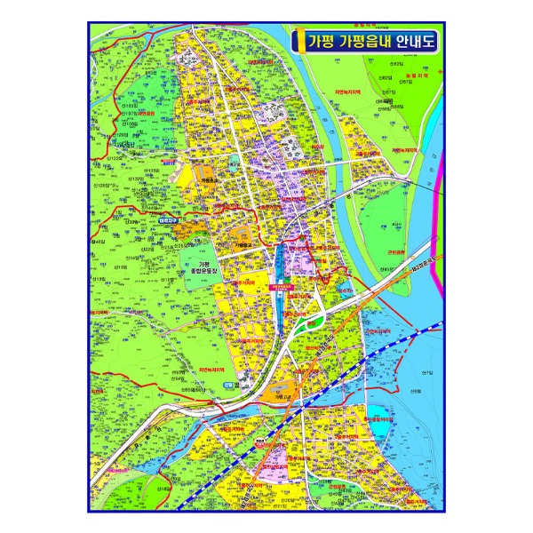 가평 가평읍내 안내도 코팅형 150cmx210cm 가평 지도