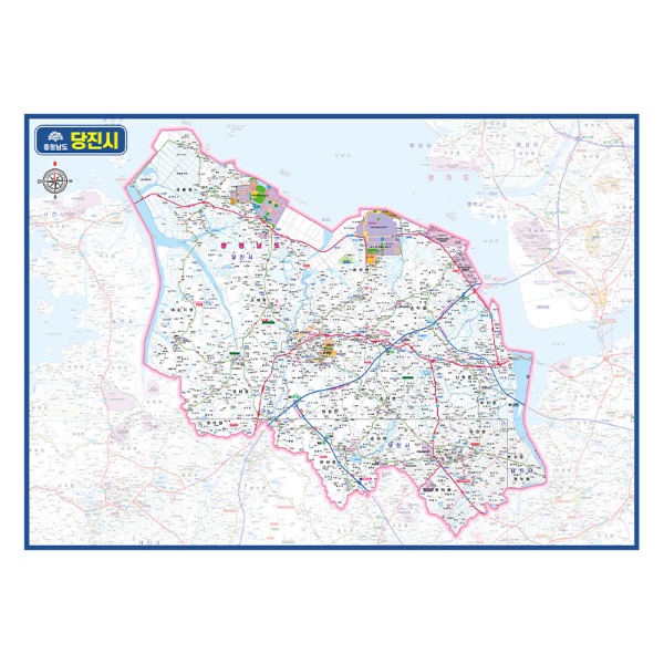충청남도 당진시 관내도 경계지도 코팅 210cmX150cm