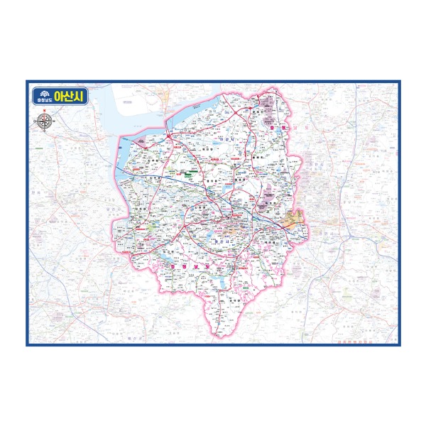 충청남도 아산시 관내도 경계지도 코팅 110cmX78cm
