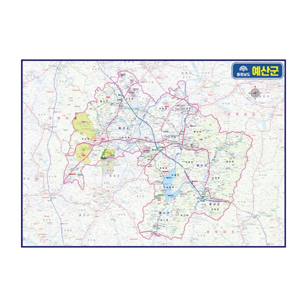 충청남도 예산군 관내도 경계지도 코팅 210cmX150cm