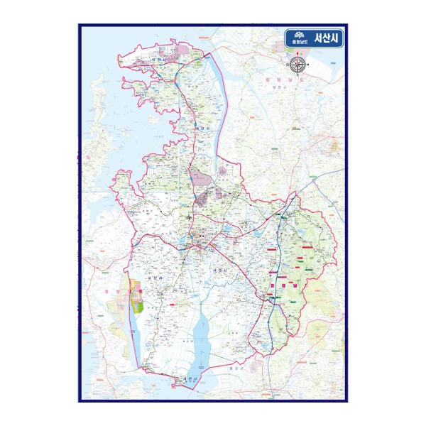 충청남도 서산시 관내도 경계지도 코팅 150cmX210cm