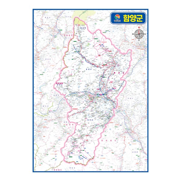 경상남도 함양군 관내도 경계지도 코팅 110cmX150cm