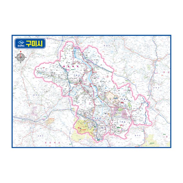 경상북도 구미시 관내도 경계지도 코팅 210cmx150cm