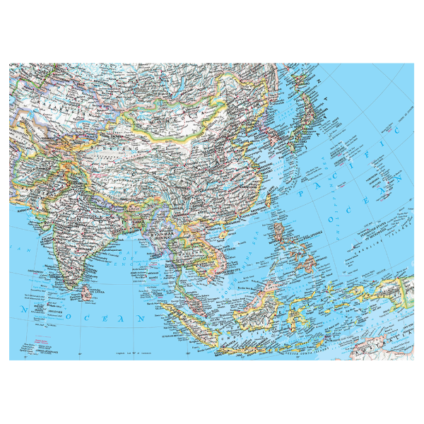 내셔널지오그래픽 아시아지도 코팅형 110cmx78cm