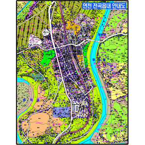 (양면코팅)연천군 전곡읍내 안내도 78cm x 110cm