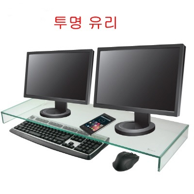 듀얼 모니터/노트북 스탠드 받침대 투명유리(PCD-1506)