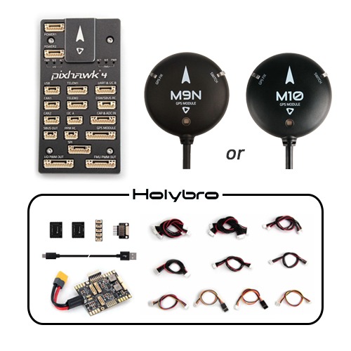 Holybro Pixhawk 4 드론 컨트롤러 (M9N, M10 / PM07 / 알루미늄 / 픽스호크)