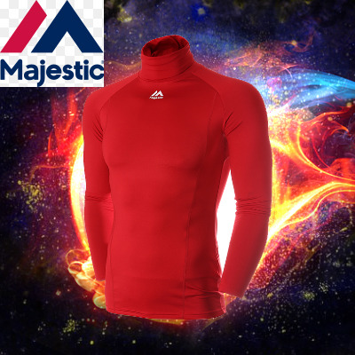 마제스틱스판언더티 야구스판언더 [MAJESTIC] ML154MBAIL219 RED 어센틱 터틀넥 언더셔츠 (빨강)   야구의류 