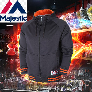 마제스틱풀오버 후드티 [MAJESTIC] ML153MBAJK206 GREY 후드 포인트 짚업 자켓 (회색)   야구의류 